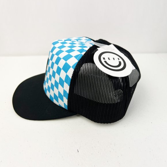 Neff Men's Blue and White Checker Snapback Hat - NWT - One Size - Picture 3 of 7